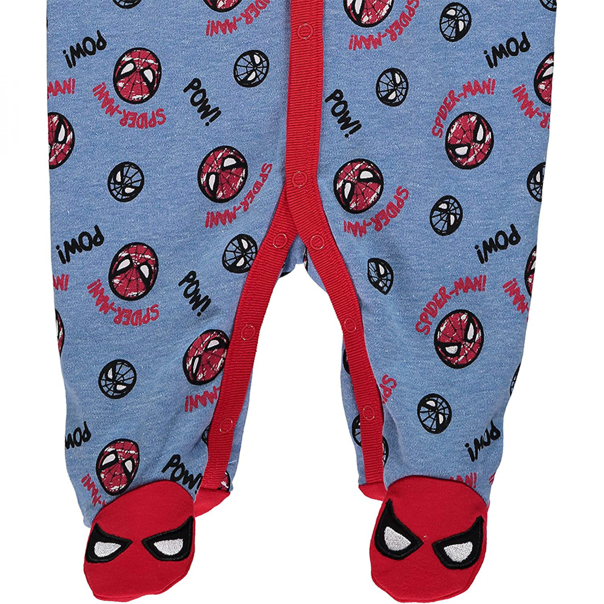 Marvel Spider-Man Face Symbols Infant Footed Pajamas
